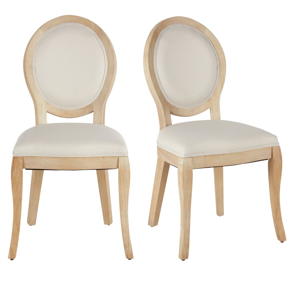 Lot de 2 Chaises Joséphine en textile recyclé beige