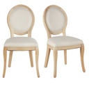 Lot de 2 Chaises Joséphine en textile recyclé beige