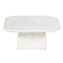 Table basse Cyrielle de jardin en béton imitation travertin beige L90