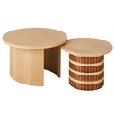 Tables basse gigognes Varuna rondes en bois d'acacia