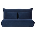 Canapé clic-clac Hallen 2 places en velours côtelé bleu