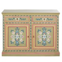 Buffet Bohemian 2 portes 2 tiroirs motif floral multicolore L110