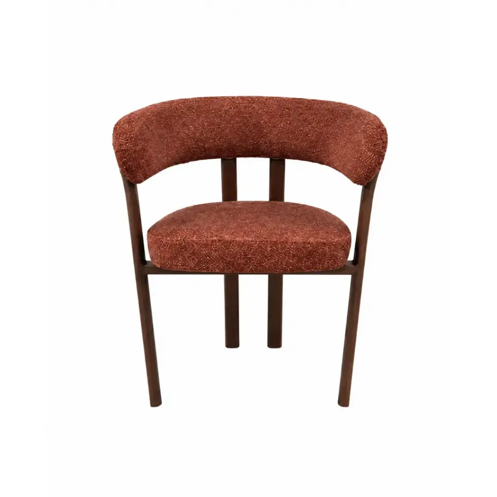 Chaise Kiana en tissu texturé rouge moucheté 