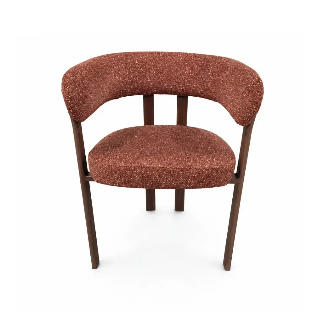 Chaise Kiana en tissu texturé rouge moucheté 