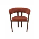 Chaise Kiana en tissu texturé rouge moucheté 