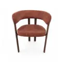 Chaise Kiana en tissu texturé rouge moucheté 
