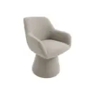 Fauteuil pivotant valentina en tissu chenille beige