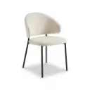 Chaise Vosinia en tissu texturé beige et métal noir 