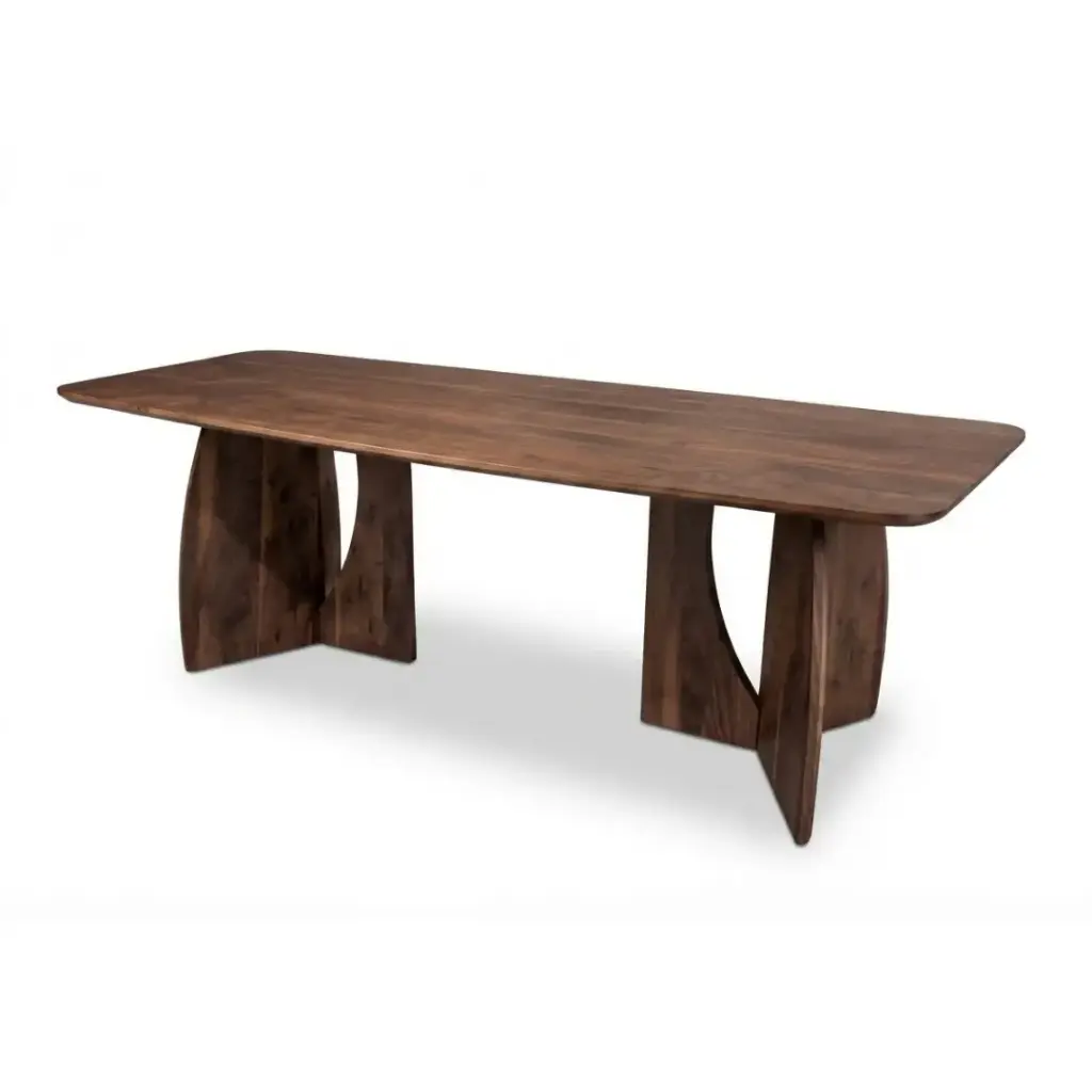 Table a manger Natello rectangulaire en bois revêtement naturel foncé L220