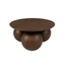 Table basse Abekas en bois massif plaqué avec pieds sphériques
