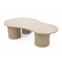  Table basse Maeve en bois recouvert de papier 3D mélaminé beige