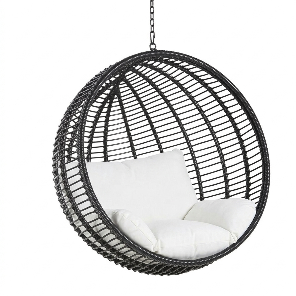 Fauteuil Calypso suspendu de jardin en résine noire