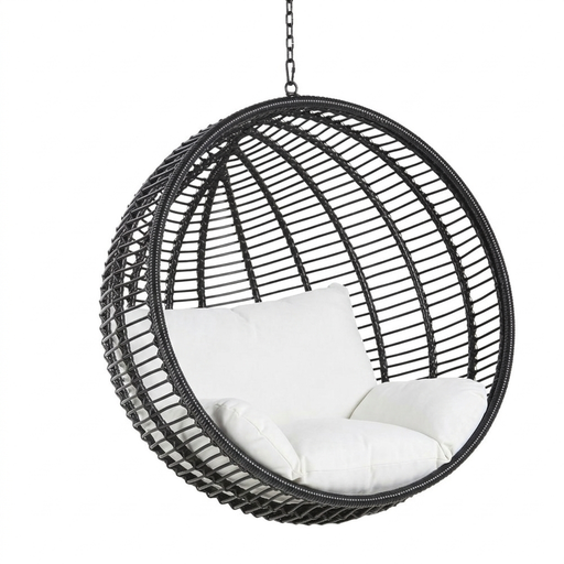 [CN518637M] Fauteuil Calypso suspendu de jardin en résine noire