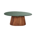 Table basse Alya en marbre vert et bois d'acacia massif L103