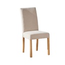 Chaise Babeth en textile beige et bois de chêne