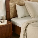 Drap housse en lin lavé écru 160x200