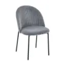 Chaise de salle à manger Sienna en velours côtelé gris ardoise