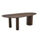 Table à manger ovale Dunia en fibre de bois noyer 