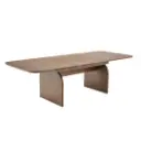 Table à manger extensible Bria avec coins arrondis en fibre de bois noyer
