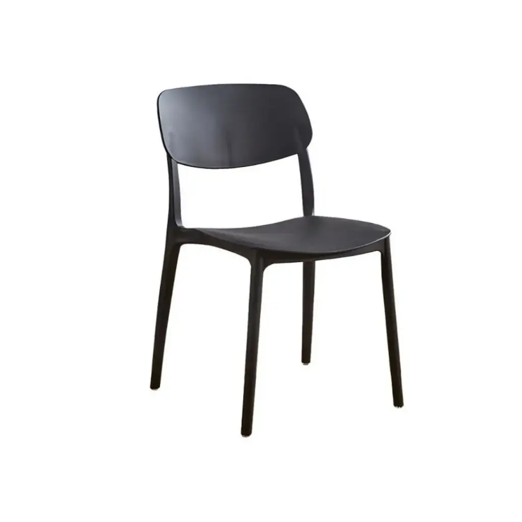 Chaise de jardin Luana empilable en polypropylène noir 
