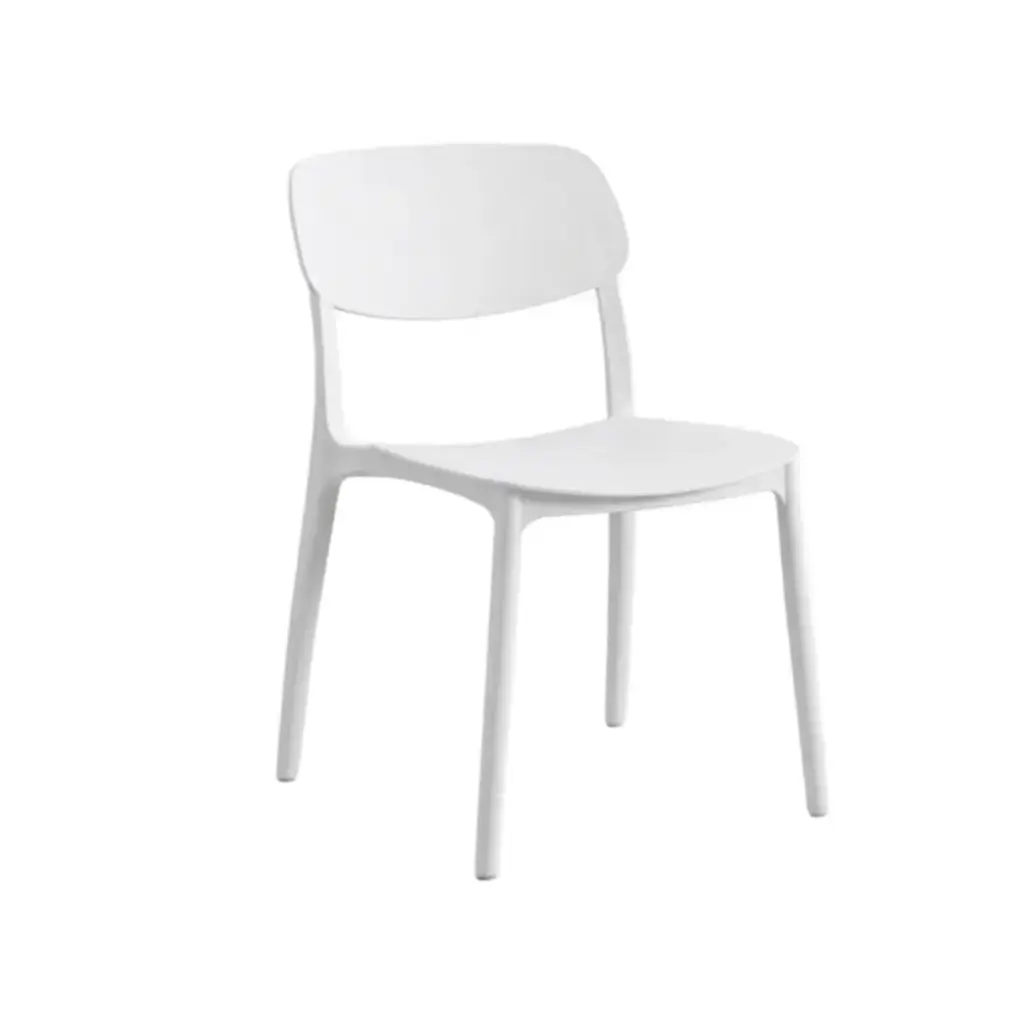 Chaise de jardin Luana empilable en polypropylène blanc 