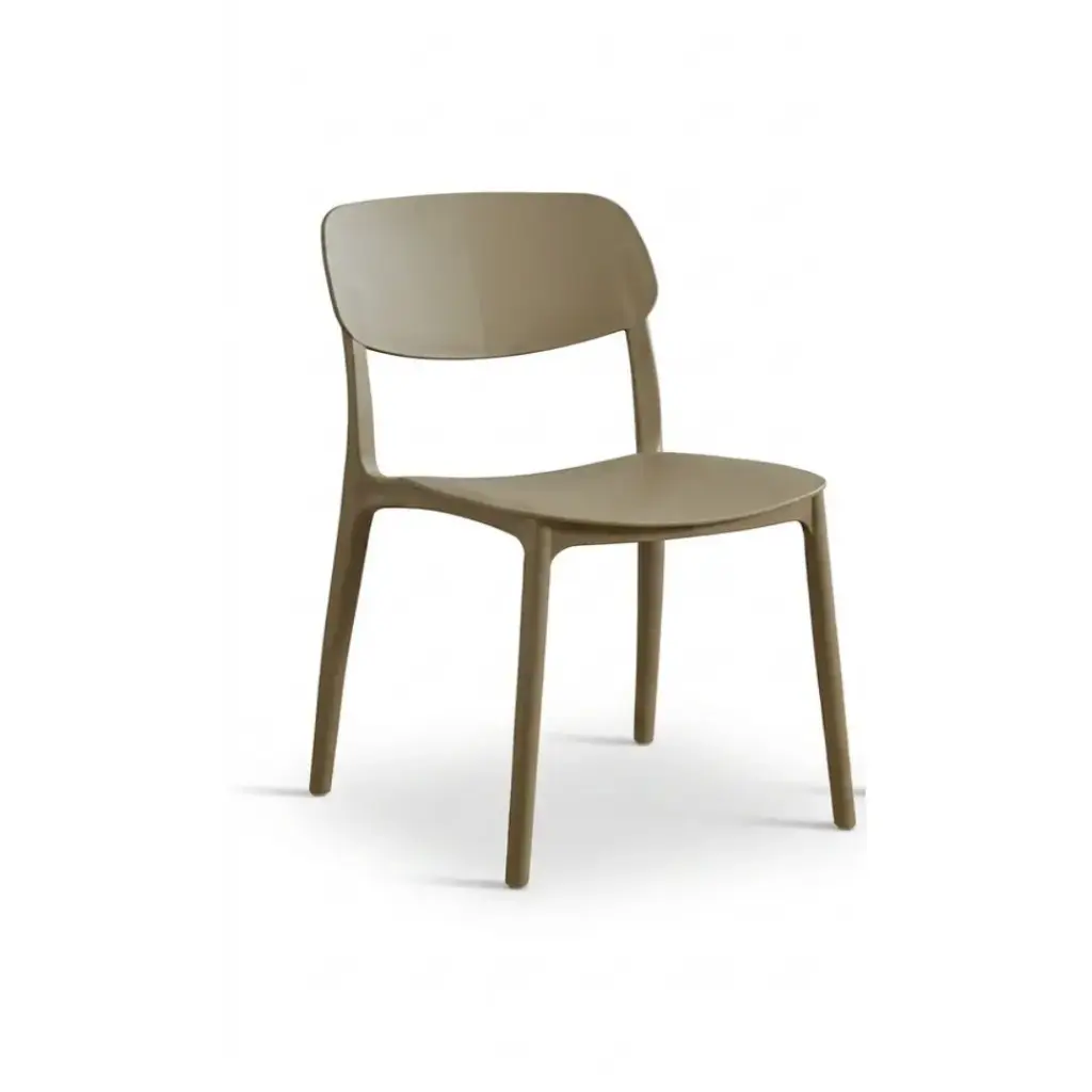 Chaise de jardin Luana empilable en polypropylène taupe
