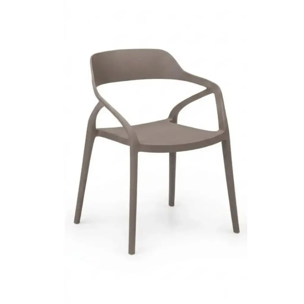 Chaise de jardin Duna empilable en polypropylène taupe