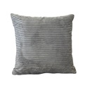 Coussin Mireille en coton côtelé gris