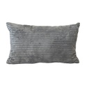 Coussin Mireille en coton côtelé gris 30x50