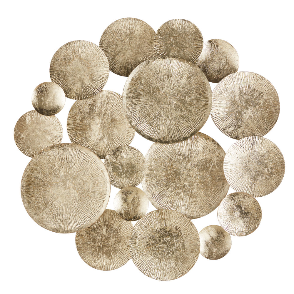 Déco murale Olia en métal doré 105x108