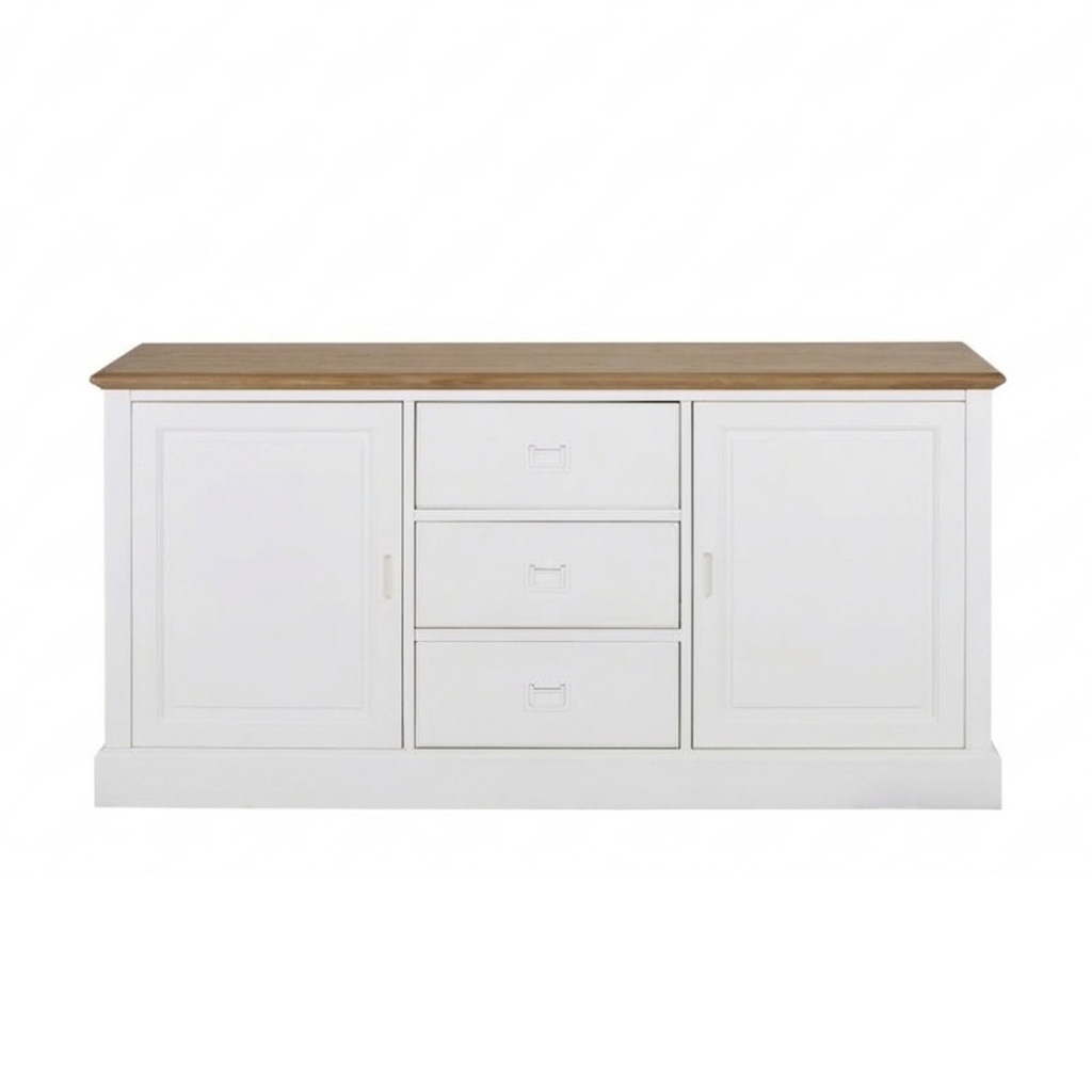 Buffet Leandre 3 portes 3 tiroirs blanc