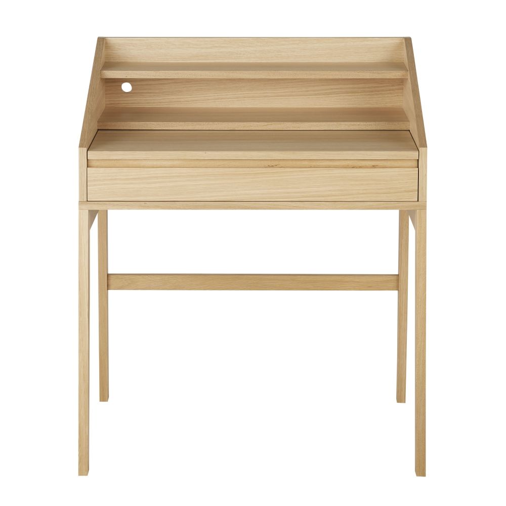 Bureau pupitre beige Larsen 1 niche et plateau coulissant