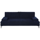 Canapé Oward 3 places dossier avance-recule en textile velouté bleu nuit