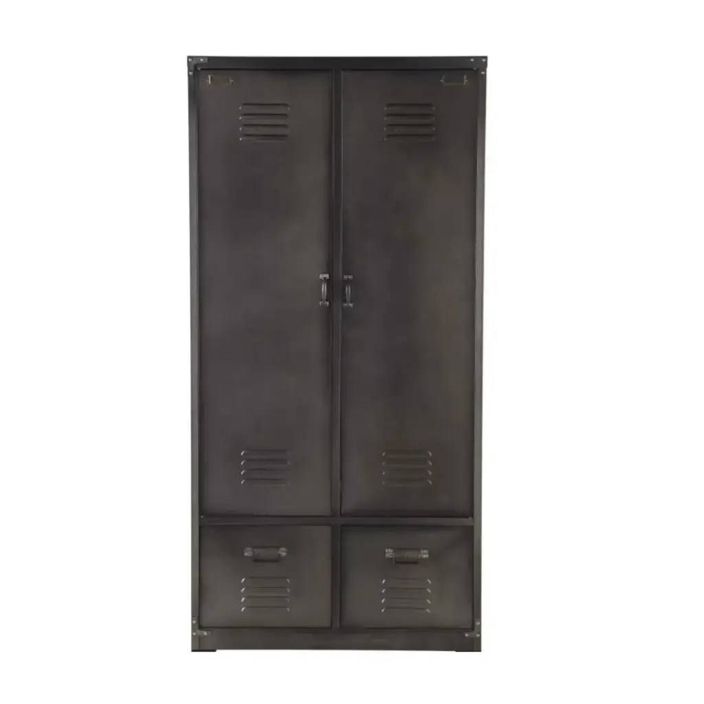 Dressing Andrews 2 portes battantes en métal gris anthracite