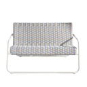 Banquette de jardin Antheor 2 places en acier coloris argile et résine tressée recyclée multicolore