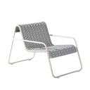 Fauteuil de jardin Antheor en acier coloris argile et résine tressée multicolore