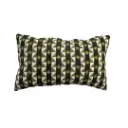 Coussin Mireille en motif géométrique noir et vert 30x50 