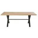 Table à manger Jacob en bois naturel et métal noir 8/10 personnes L200 