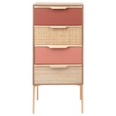 Petit meuble de rangement Azuki 4 tiroirs multicolore en métal doré 