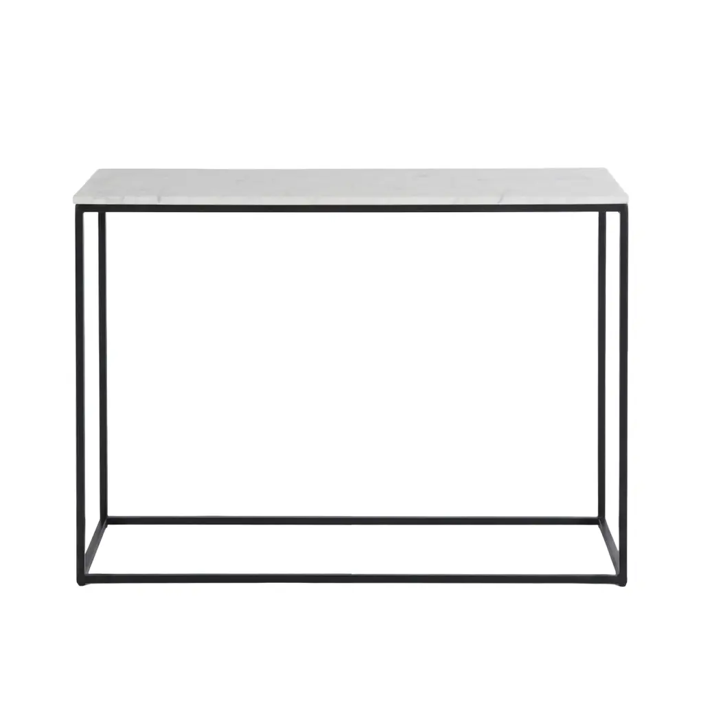 Console Marble en marbre blanc et métal coloris noir mat 