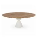 Table à manger ronde Origami en chêne massif et placage chêne 4/6 personnes D120 