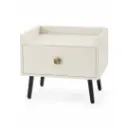 Table de chevet AYTASI en bois chêne blanc crème , 1 tiroir fonctionnel 