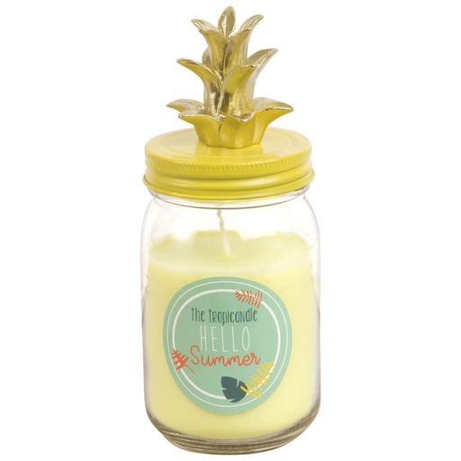 Bougie en verre bocal ananas parfumé