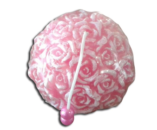 Bougie rose sphérique décorative
