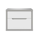Table de chevet Venice 2 tiroirs gris/blanc
