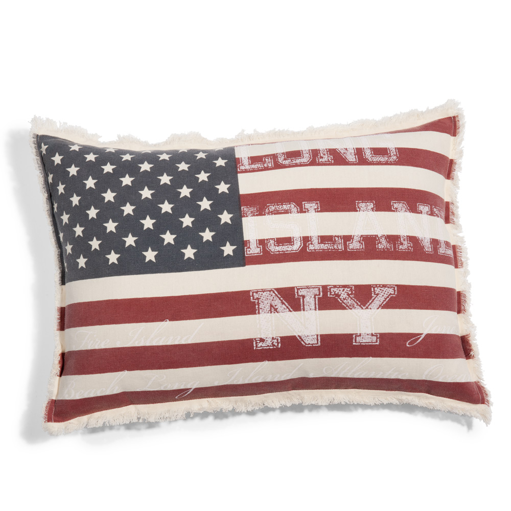 Coussin en coton Drapeau US style moderne