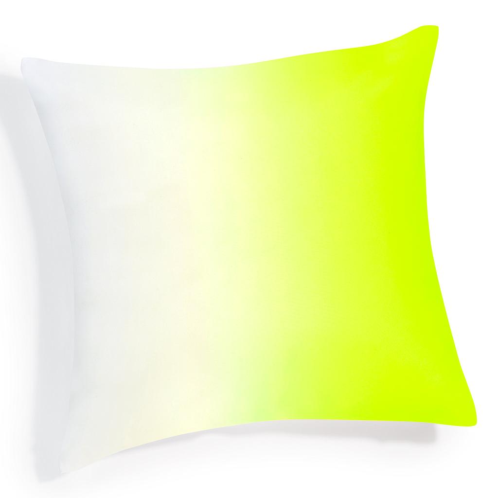 Coussin deux tons fluo et blanc design moderne