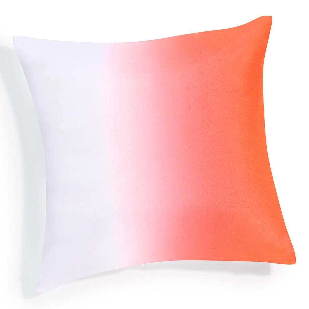 Coussin deux tons fluo corail & blanc