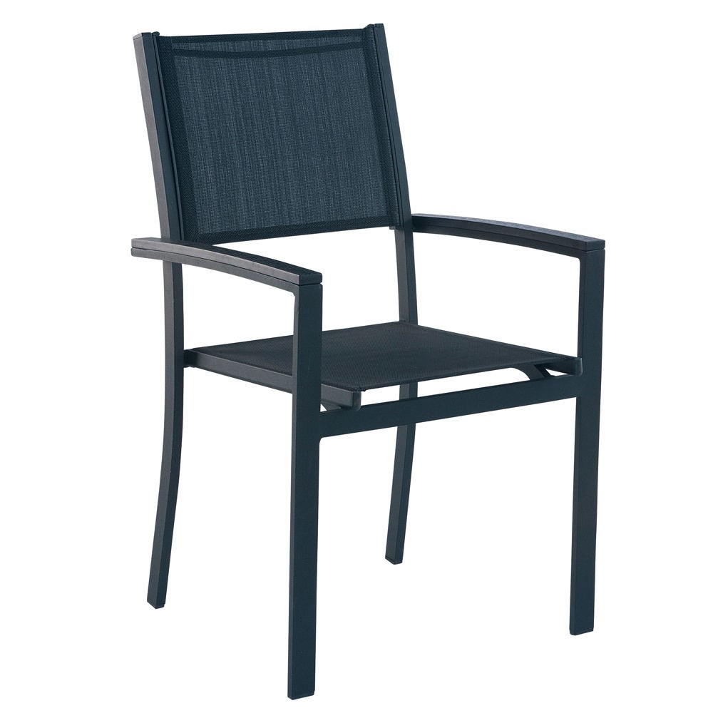 Fauteuil de jardin en aluminium noir Gibraltar