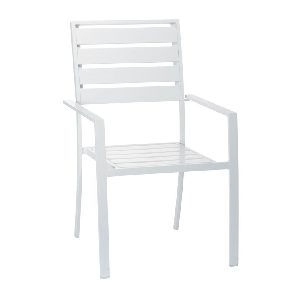 Fauteuil de jardin en aluminium blanc Portofino